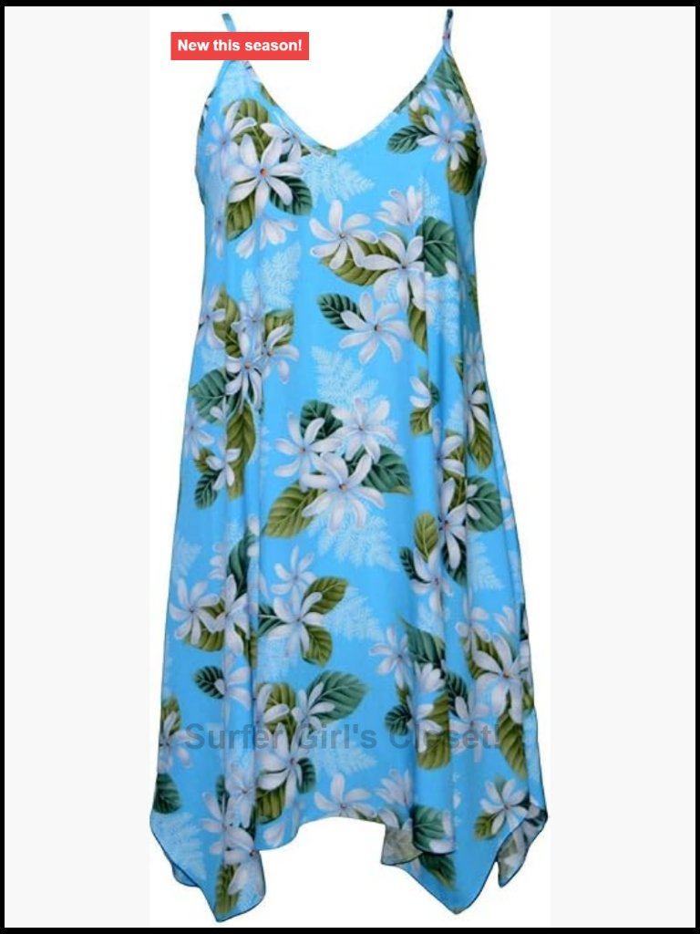 Tropical V-Neck Hawaiian Dress With Scarf Hem Rayon